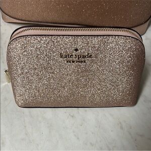 Kate Spade Sparkling Gold Cosmetic Case
